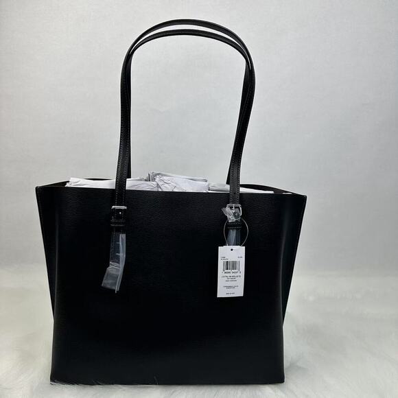 COACH Mollie Tote Large Size In Leather In Silver/Black CV968 NWT - Picture 4 of 12